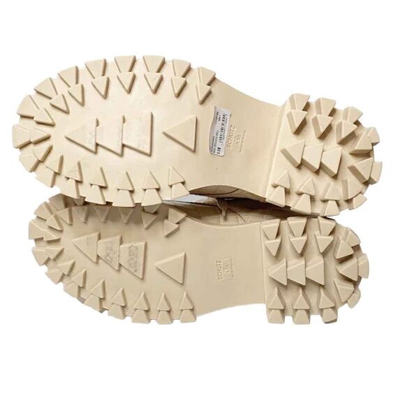 Schutz Orly Croc-Embossed Leather Combat Boot Booties Eggshell Women’s Size 9.5B - Picture 5 of 13